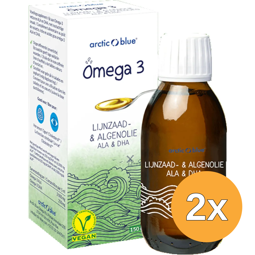 2x Arctic Blue Lijnzaad- & Algenolie Ala & Dha (150 ml)