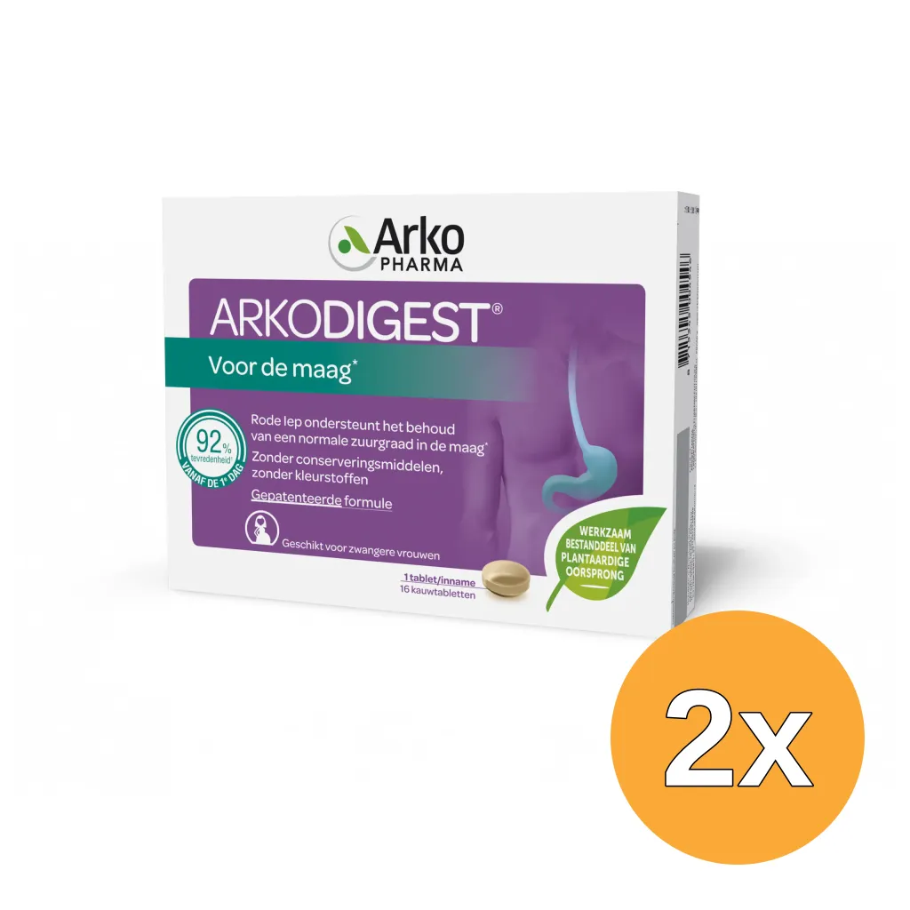 2x Arkocaps Arkodigest (16 kauwtabletten)
