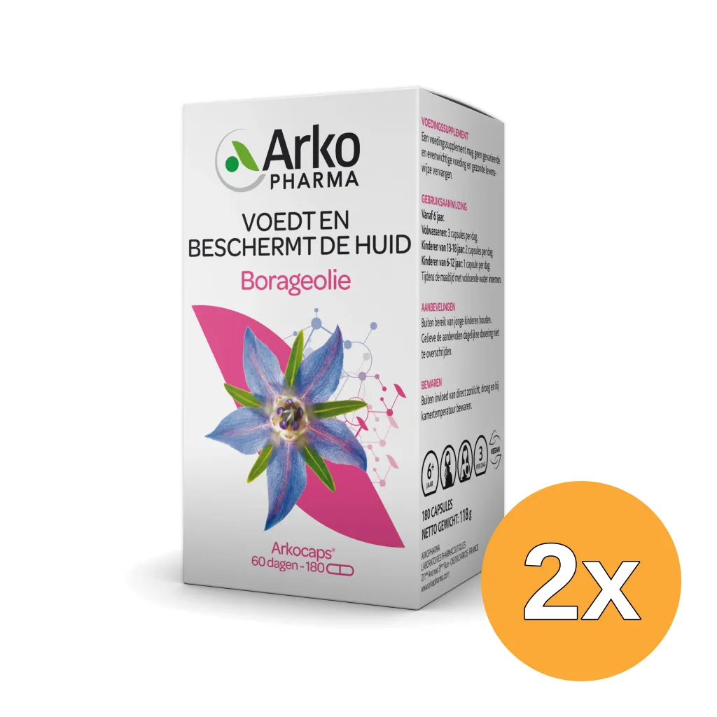 2x Arkocaps Borage Olie (180 capsules)