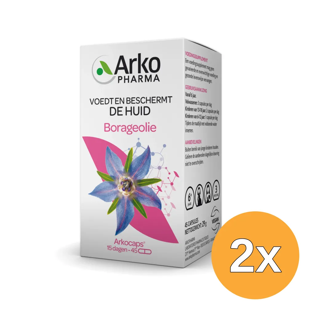 2x Arkocaps Borage Olie Bio (45 capsules)
