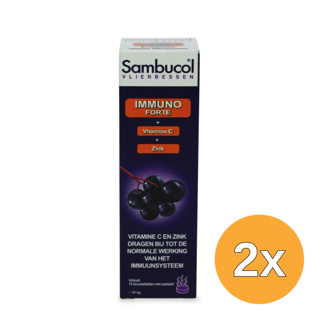 2x Sambucol Immuno forte suikervrij (15 bruistabletten)