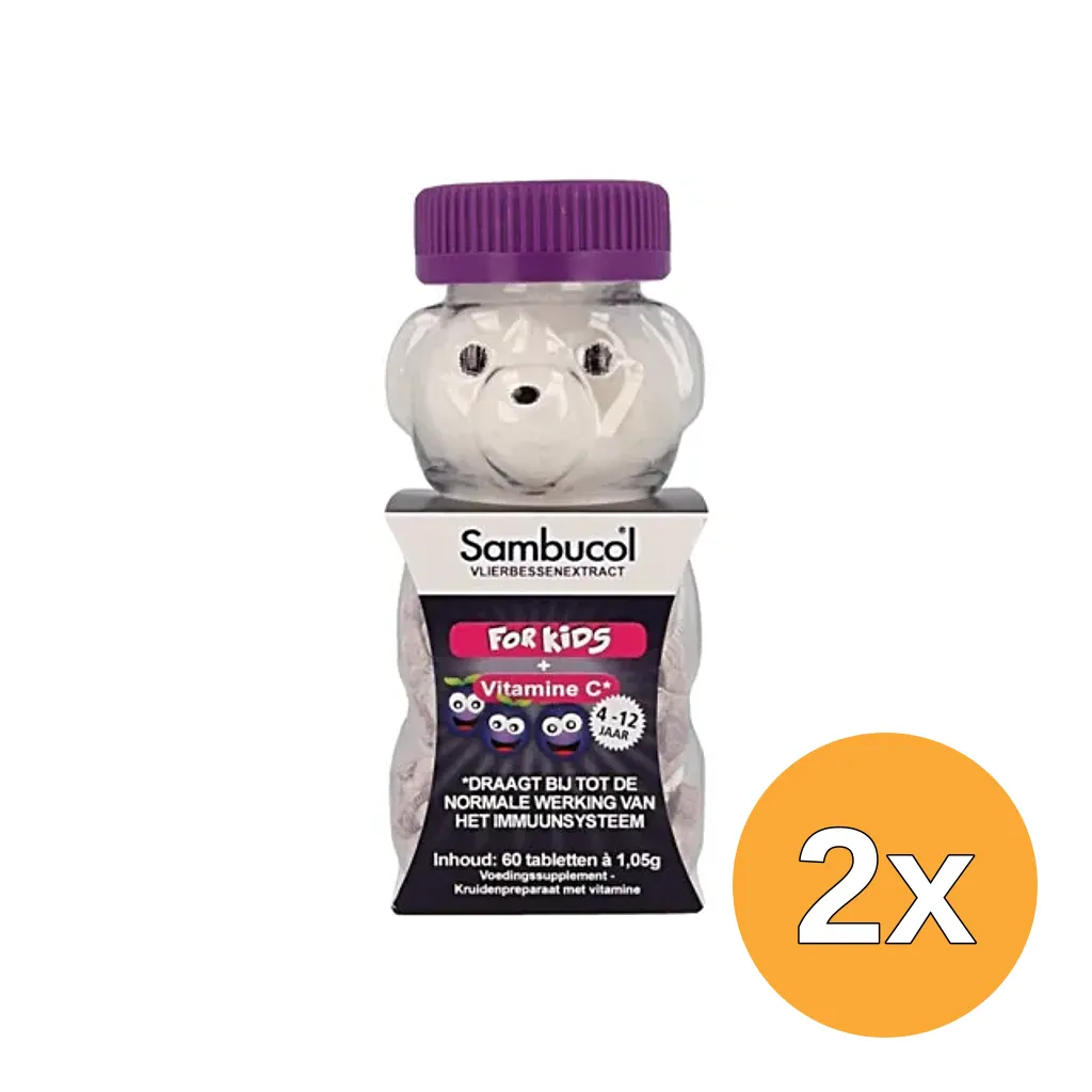 2x Sambucol voor Kids (60 Kauwtabletten)