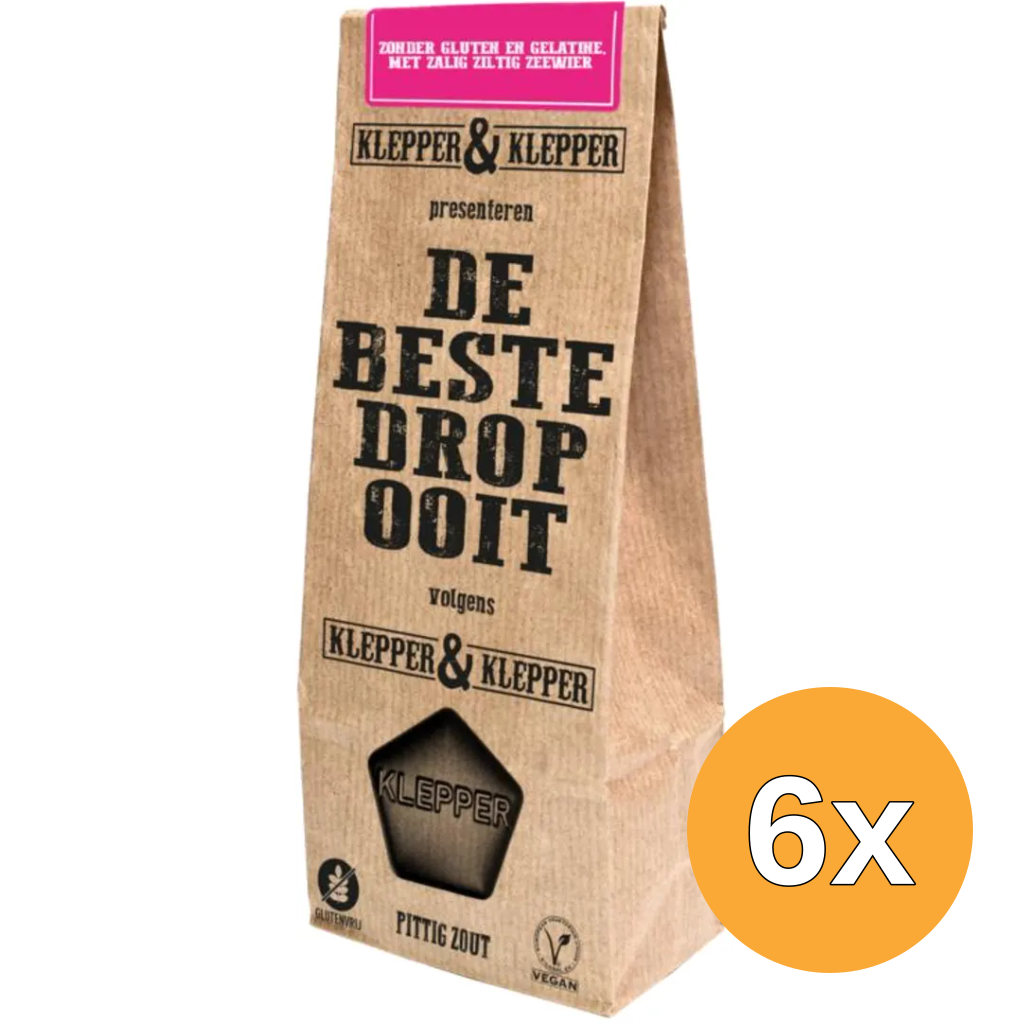 Klepper&Klepper 6x Klepper&Klepper De Beste Drop Ooit Pittig Zout (200 gr)