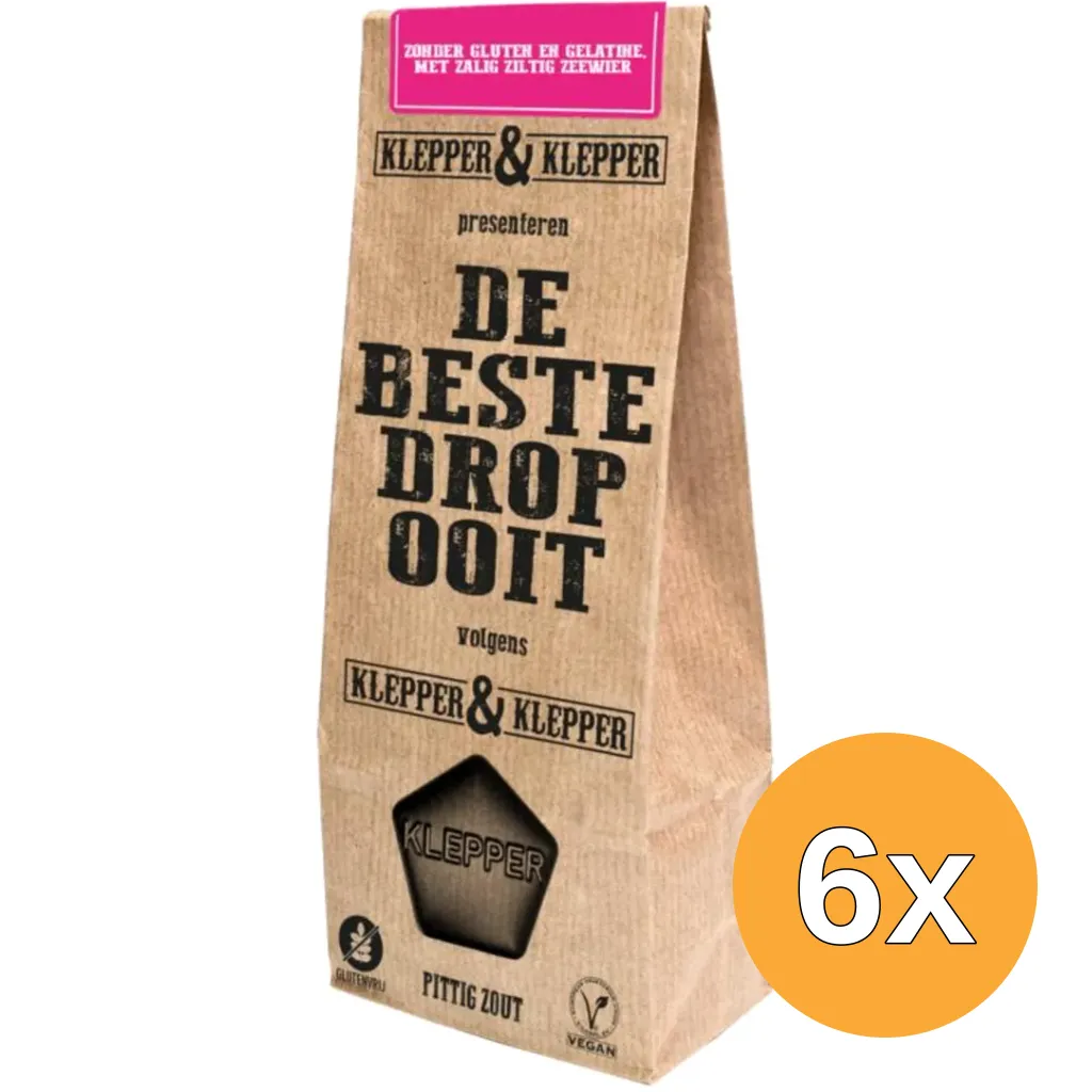Klepper&Klepper 6x Klepper&Klepper De Beste Drop Ooit Pittig Zout (200 gr)