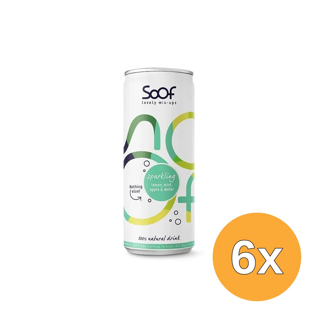 6x Soof Sparkling Citroen, Munt, Appel (250 ml)