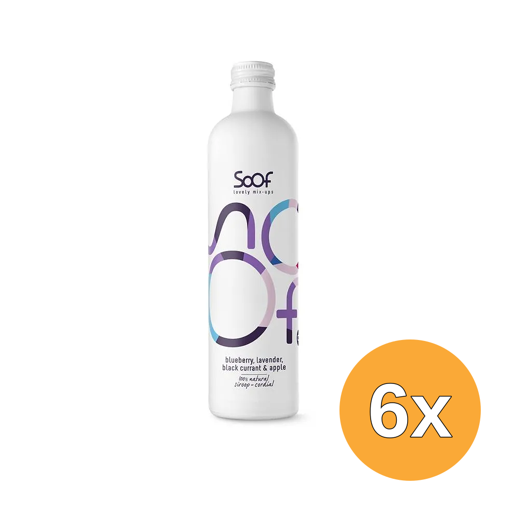 6x Soof Siroop Blauwe bes, Lavendel, Zwarte Bes & Appel (340 ml)