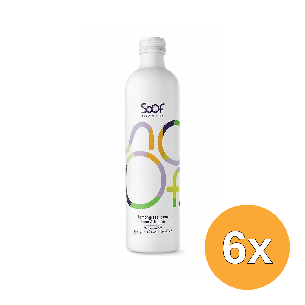 6x Soof Siroop Citroengras, Peer, Limoen & Citroen (340 ml)