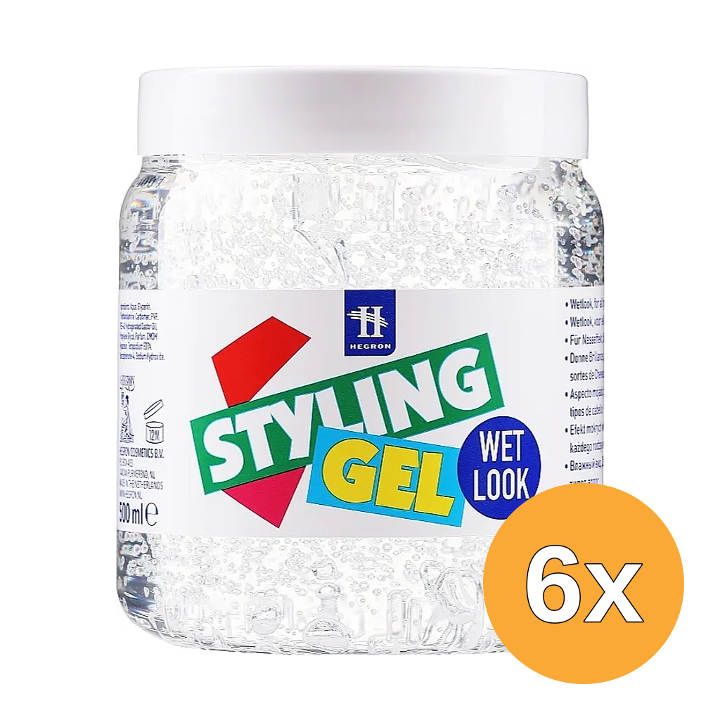 6x Hegron Styling Gel Wet Look (500 ml)