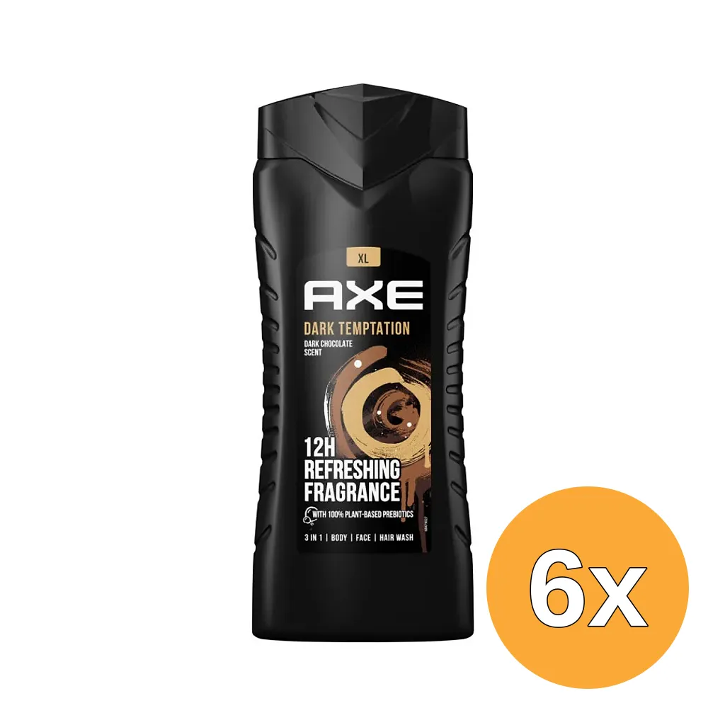 6x Axe Showergel Dark Temptation 3 in 1 (400 ml)