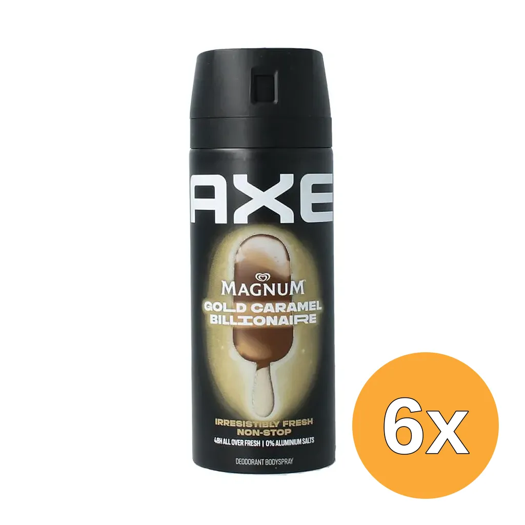 6x AXE Deodorant Bodyspray Magnum Gold Caramel (150 ml)