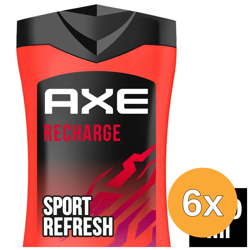 6x Axe Showergel 3In1 Recharge (250 ml)