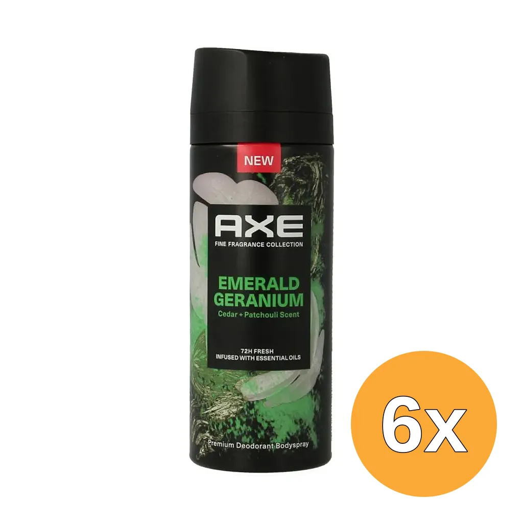 6x Axe Deodorant Bodyspray Kenobi Green Geranium (150 ml)