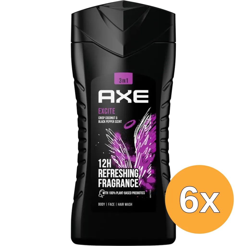 6x Axe Shower gel excite (250 ml)