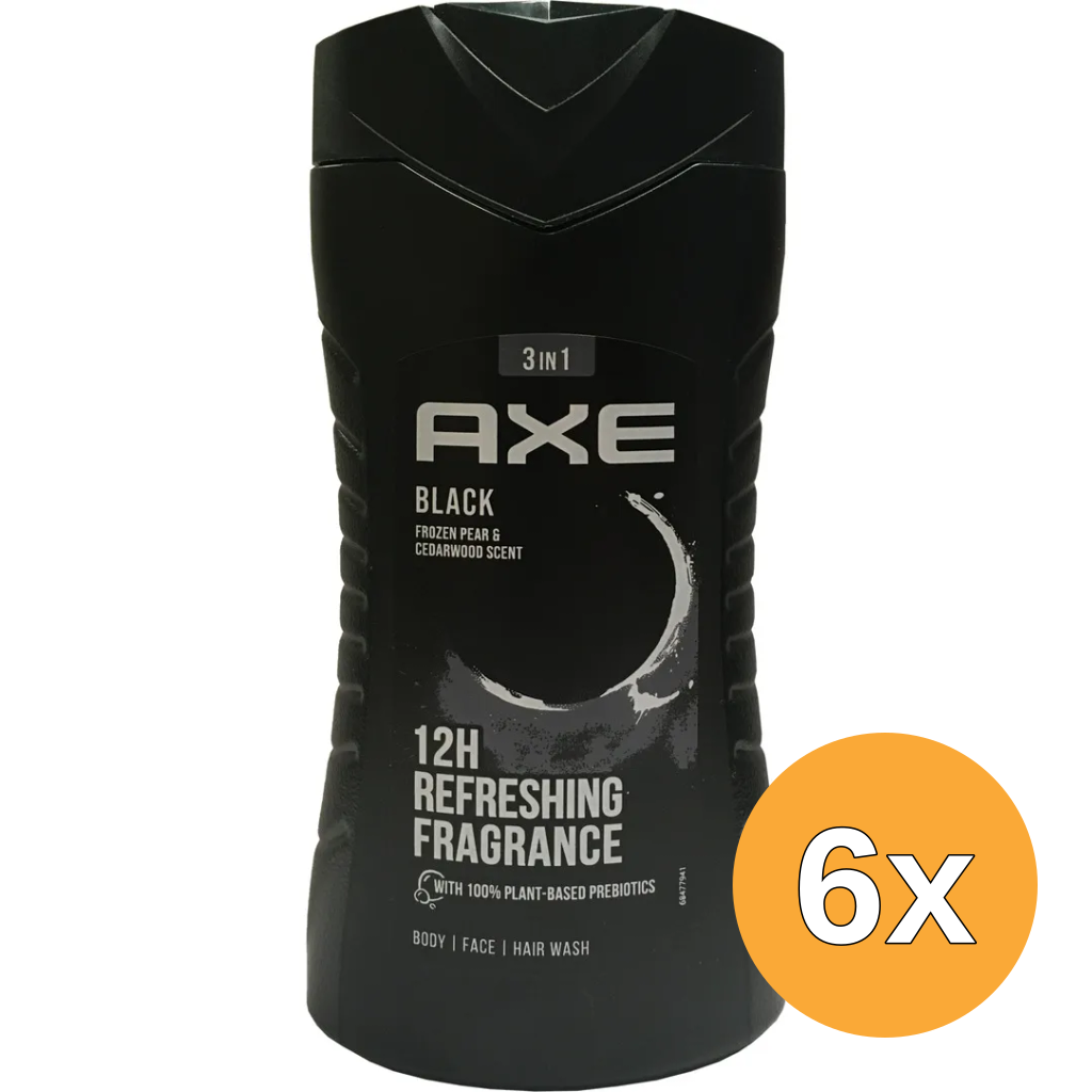 6x Axe Shower gel black (250 ml)