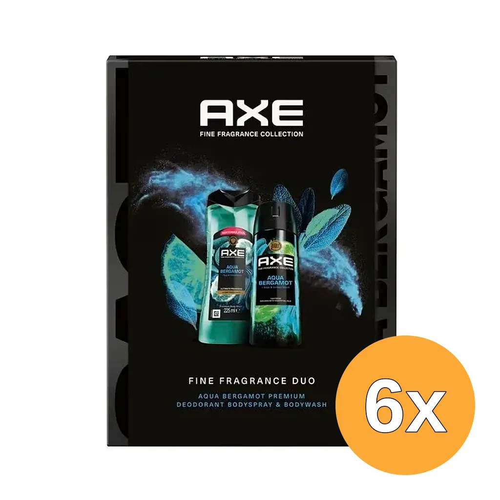 6x Axe Aqua Bergamot Douche + Deo (1 set)