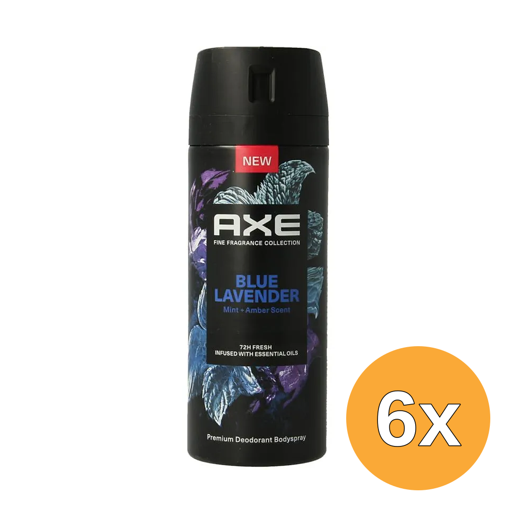 6x Axe Deodorant Bodyspray Kenobi Blue Lavender (150 ml)