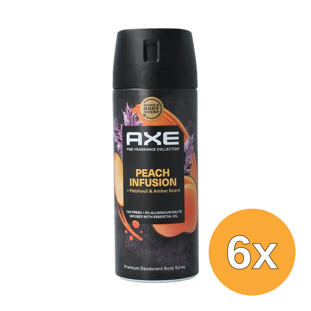 6x Axe Deodorant Bodyspray Peach Infusion (150 ml)