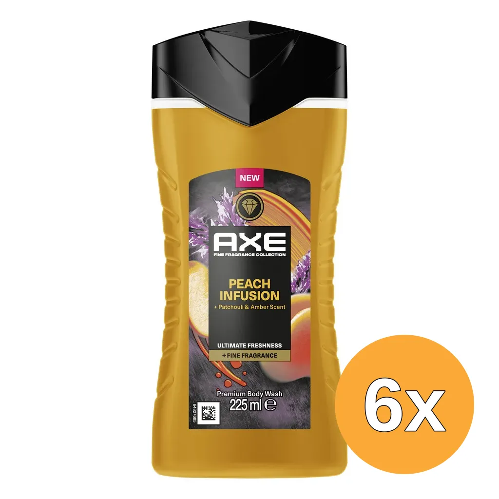 6x Axe Showergel Peach Infusion (225 ml)