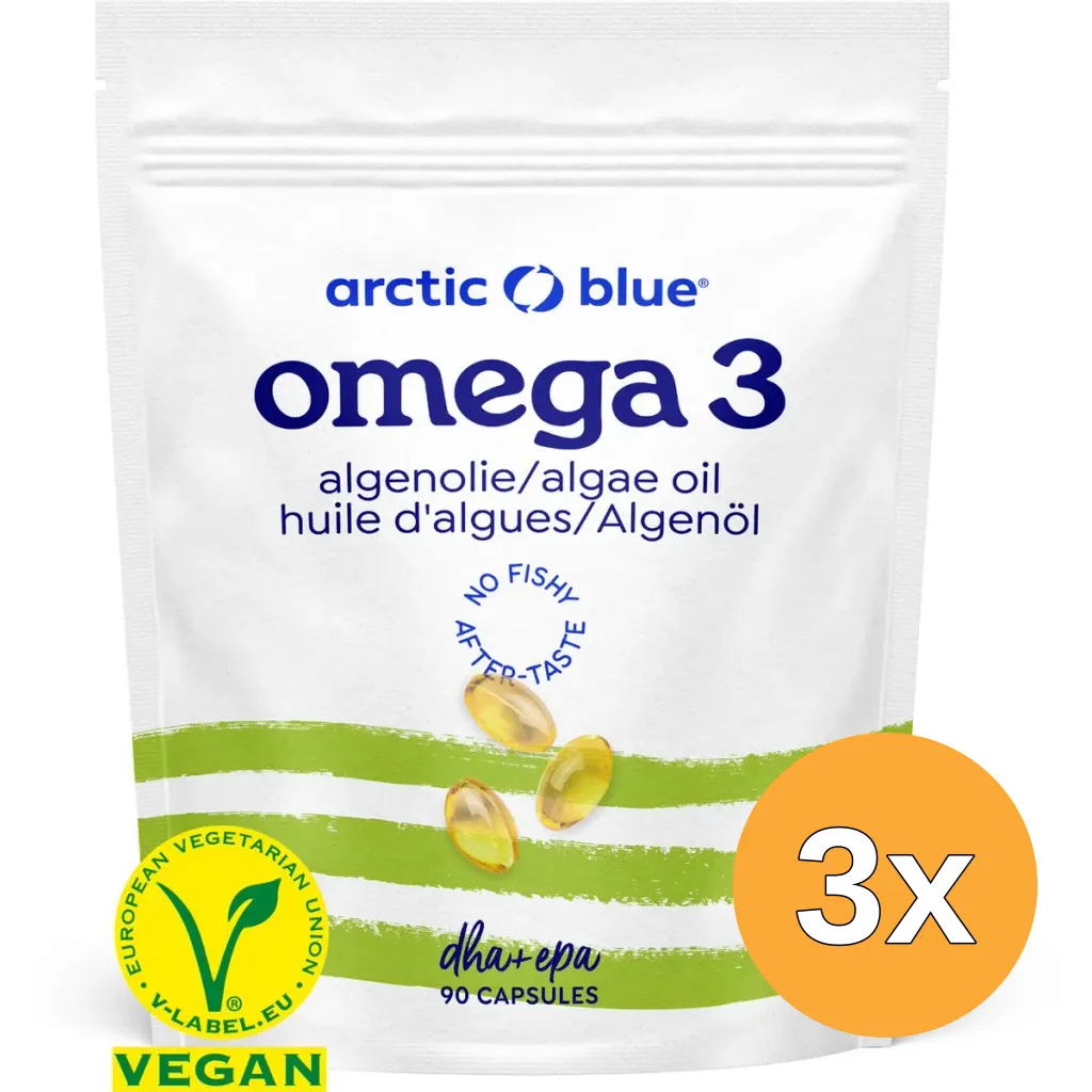 3x Arctic Blue Omega 3 Algenolie EPA & DHA (90 capsules)