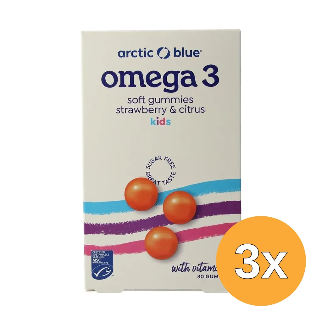 3x Arctic Blue Omega 3 Gummies DHA, EPA en Vitamine D (30 stuks)