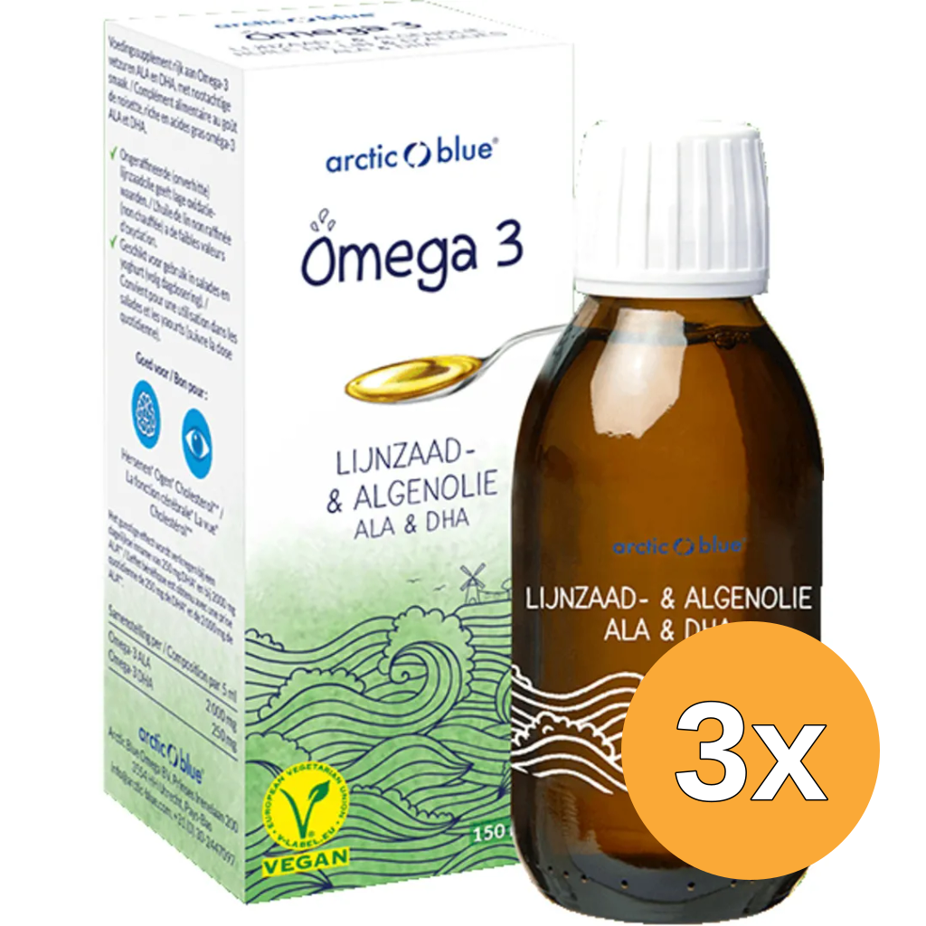 3x Arctic Blue Lijnzaad- & Algenolie Ala & Dha (150 ml)