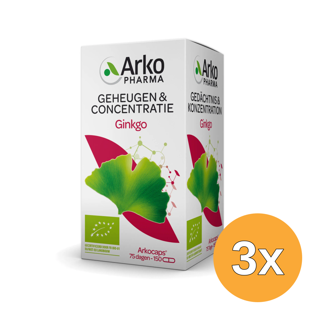 3x Arkocaps Ginkgo (150 capsules)