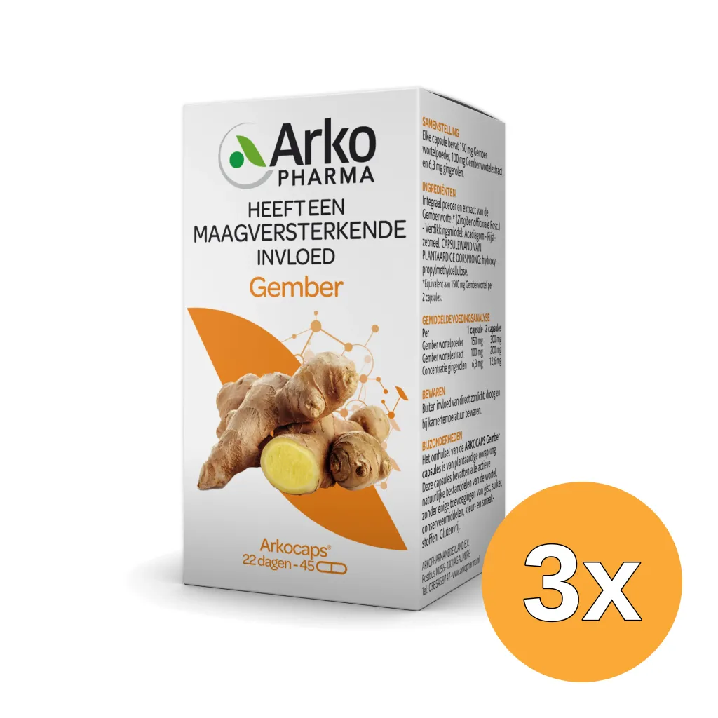 3x Arkocaps Gember Bio (45 capsules)