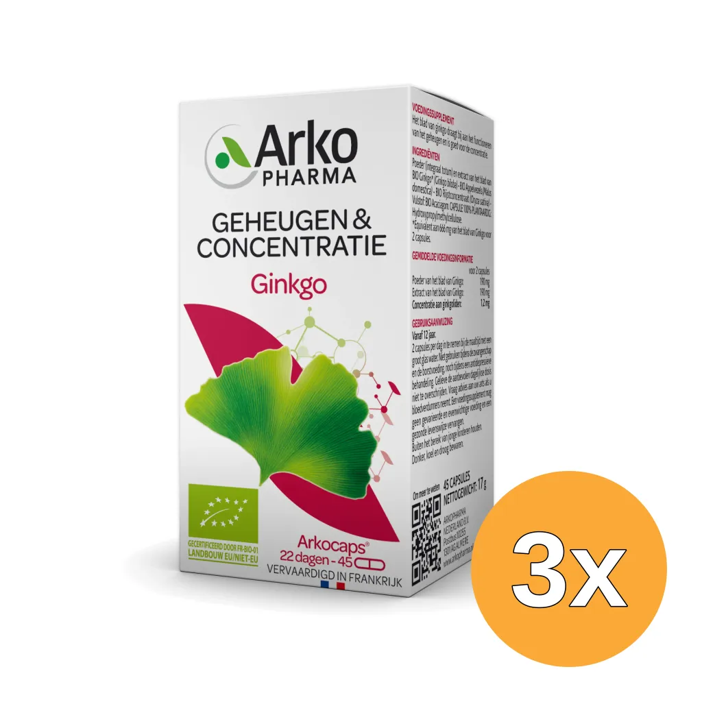 3x Arkocaps Ginkgo (45 capsules)