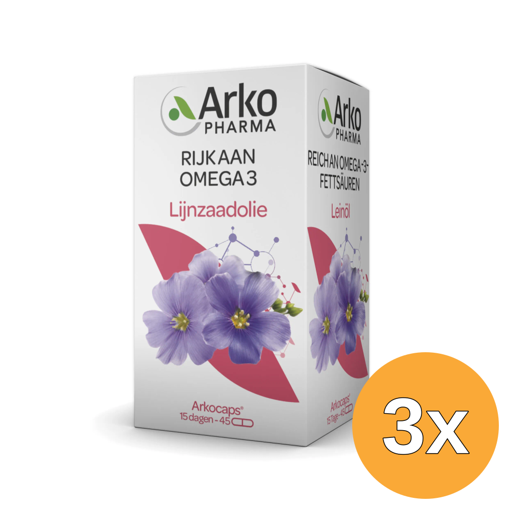 3x Arkocaps Lijnzaadolie Bio (45 capsules)