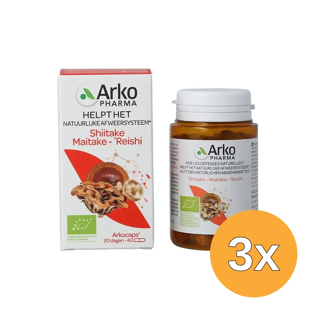 3x Arkocaps Reishi Shiitake Maitake Bio (40 capsules)
