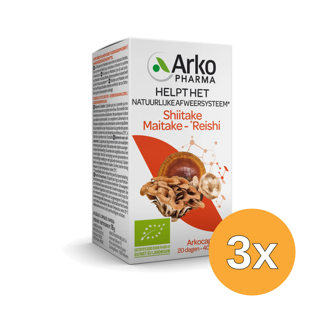 3x Arkocaps Reishi Shiitake Maitake (40 capsules)