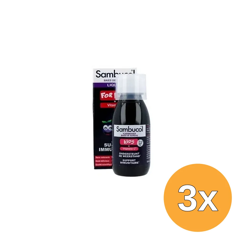 3x Sambucol Vlierbessensiroop for kids (120 ml)