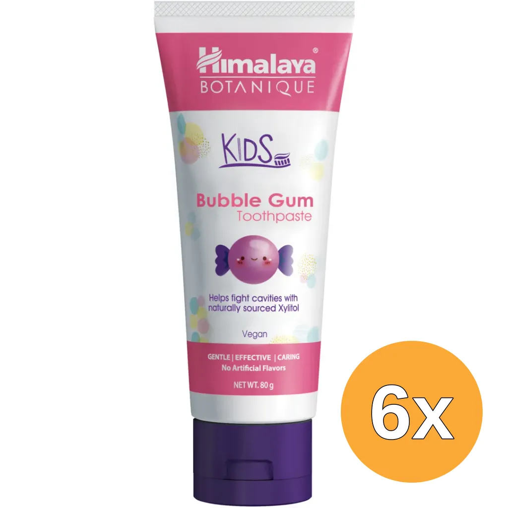 6x Himalaya Botanique kids tandpasta bubble gum (80 gr)
