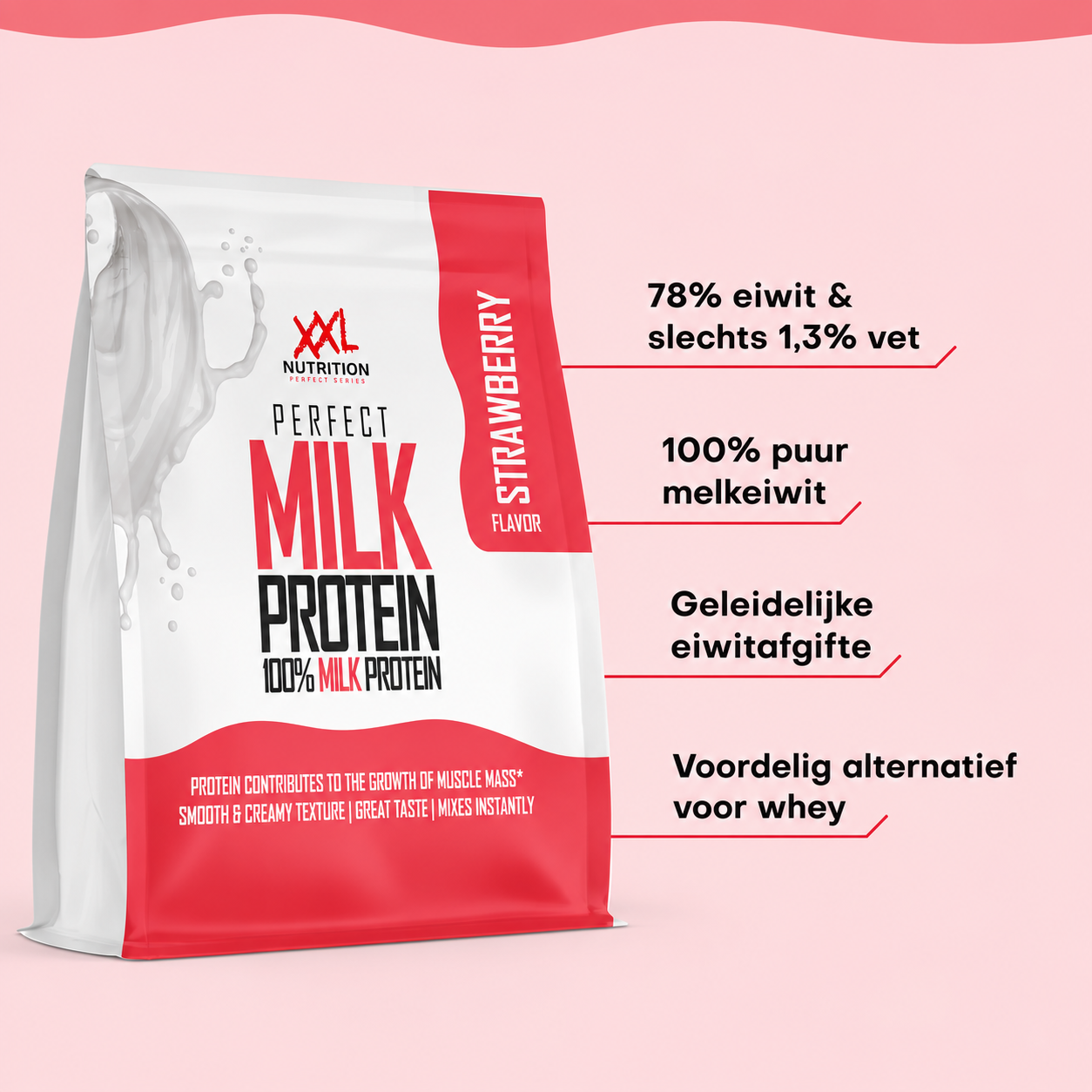 XXL Nutrition Perfect Milk Protein Aardbei (300 gr)