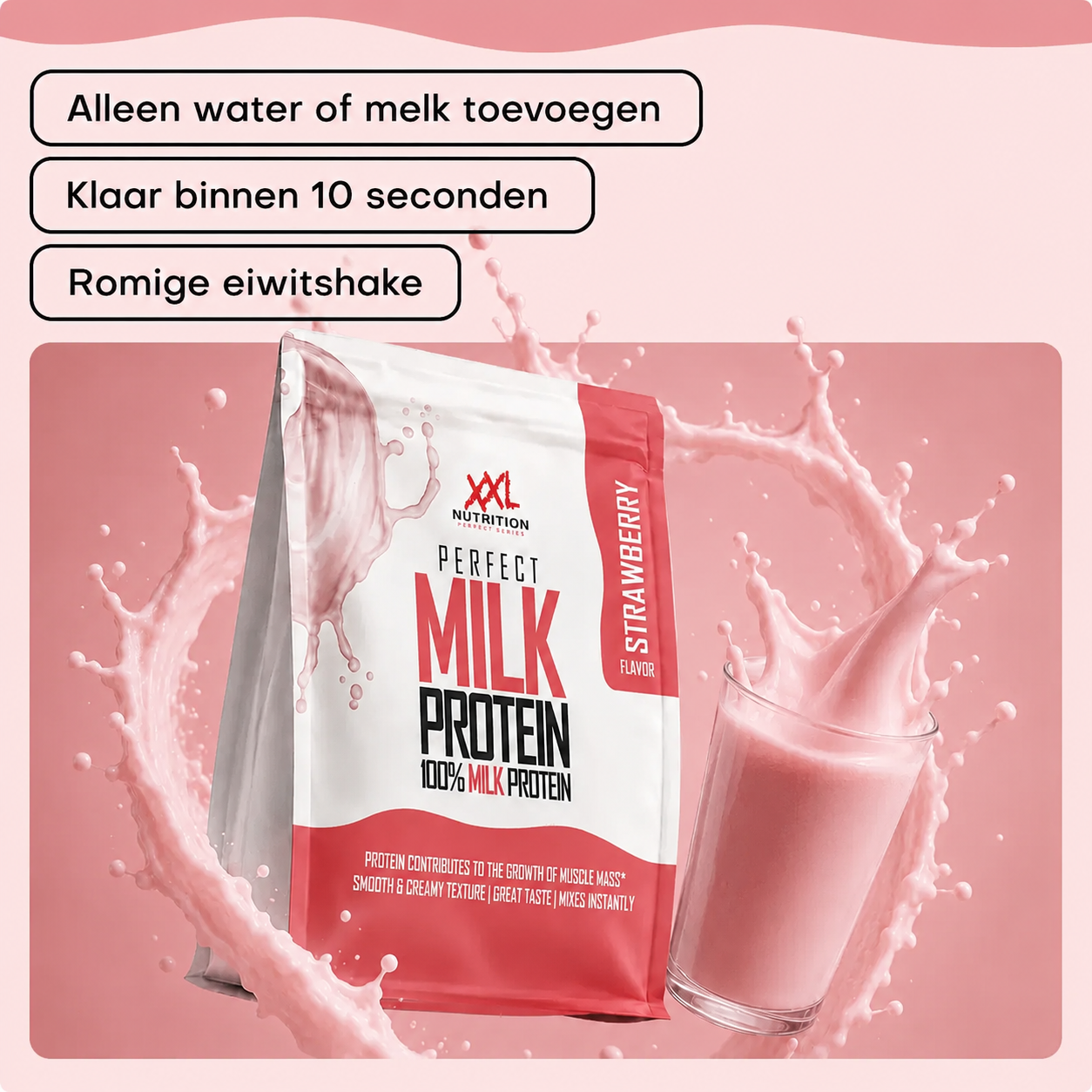 XXL Nutrition Perfect Milk Protein Aardbei (300 gr) - image 3