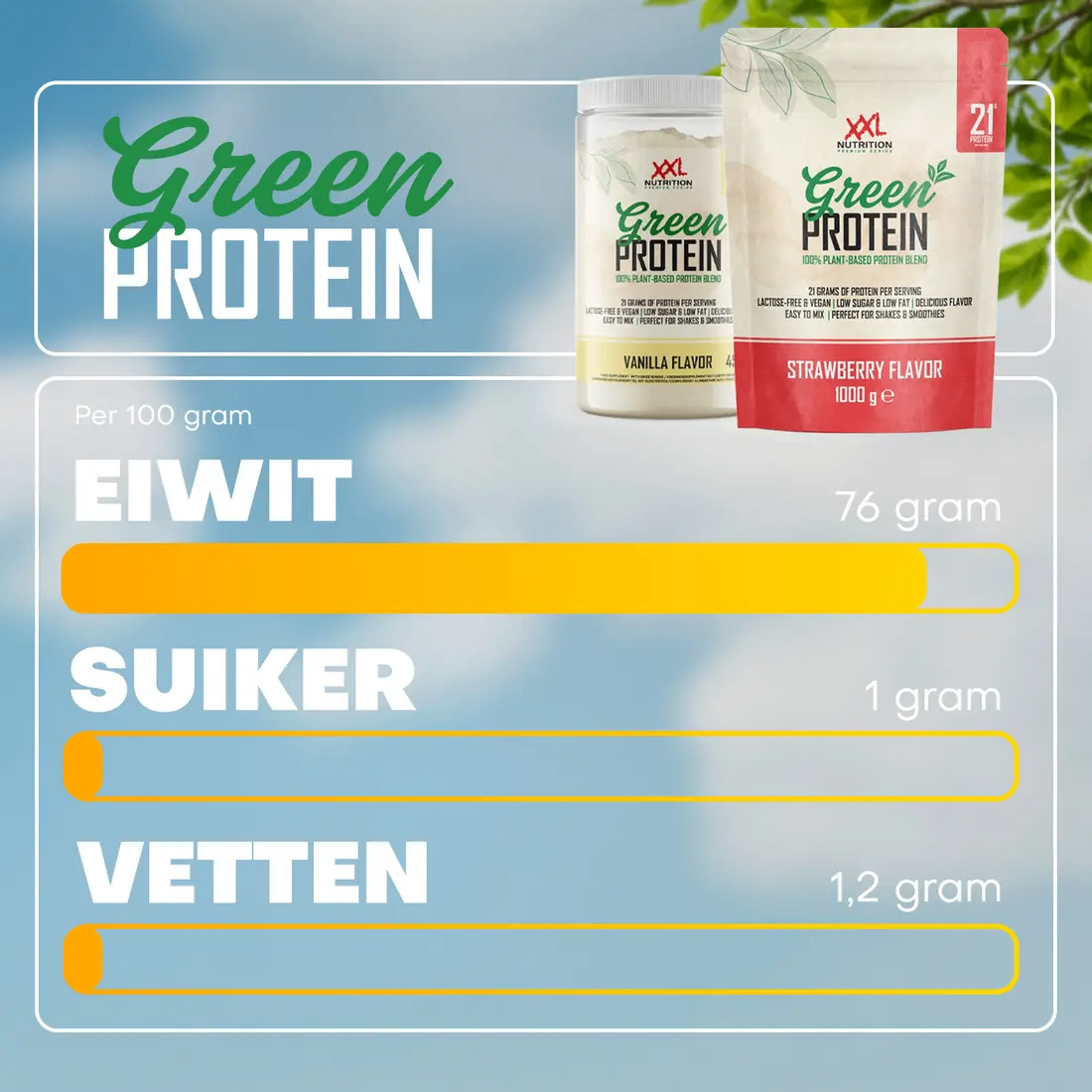 XXL Nutrition Green Protein - Chocolade (1000 gr)