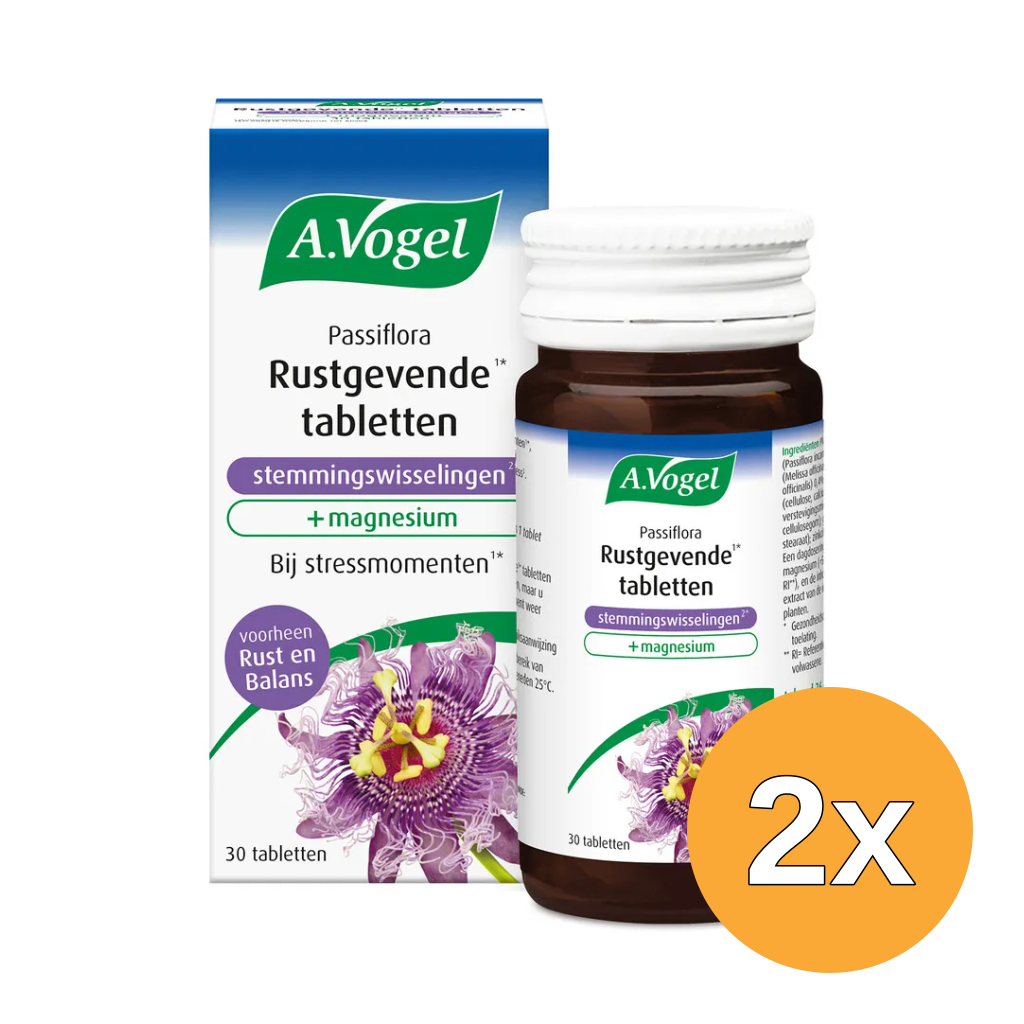 2x A.Vogel Passiflora rustgevende tabl. stemmingswisselingen (30 tabletten)