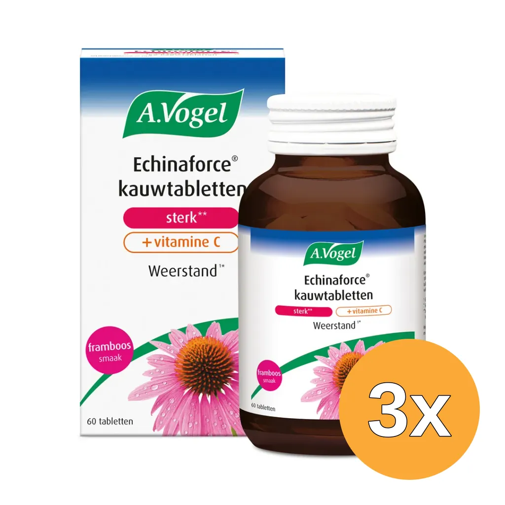 3x A.Vogel Echinaforce kauwtablet sterk + vitamine C (60 kauwtabletten)
