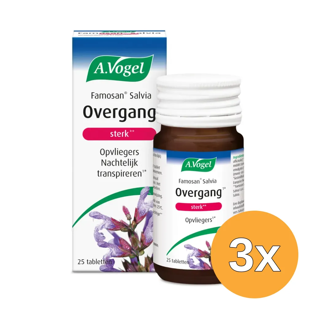 3x A.Vogel Famosan salvia overgang sterk (25 stuks)