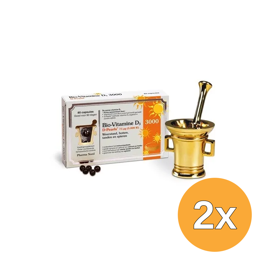 2x Pharma Nord Bio-Vitamine D3 3000IE D Pearls (80 capsules)