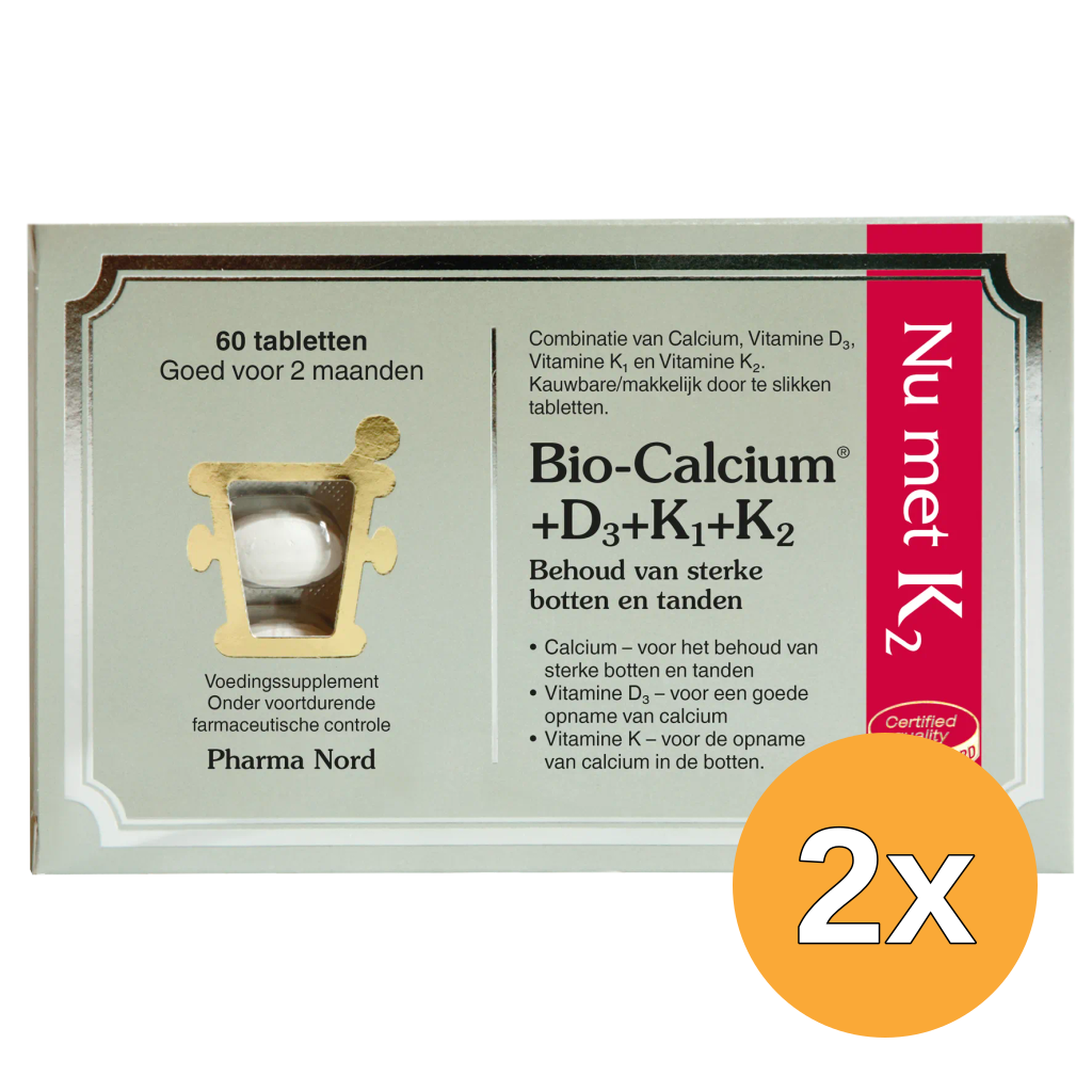 2x Pharma Nord Bio Calcium & D3 & K1 & K2 (60 tabletten)