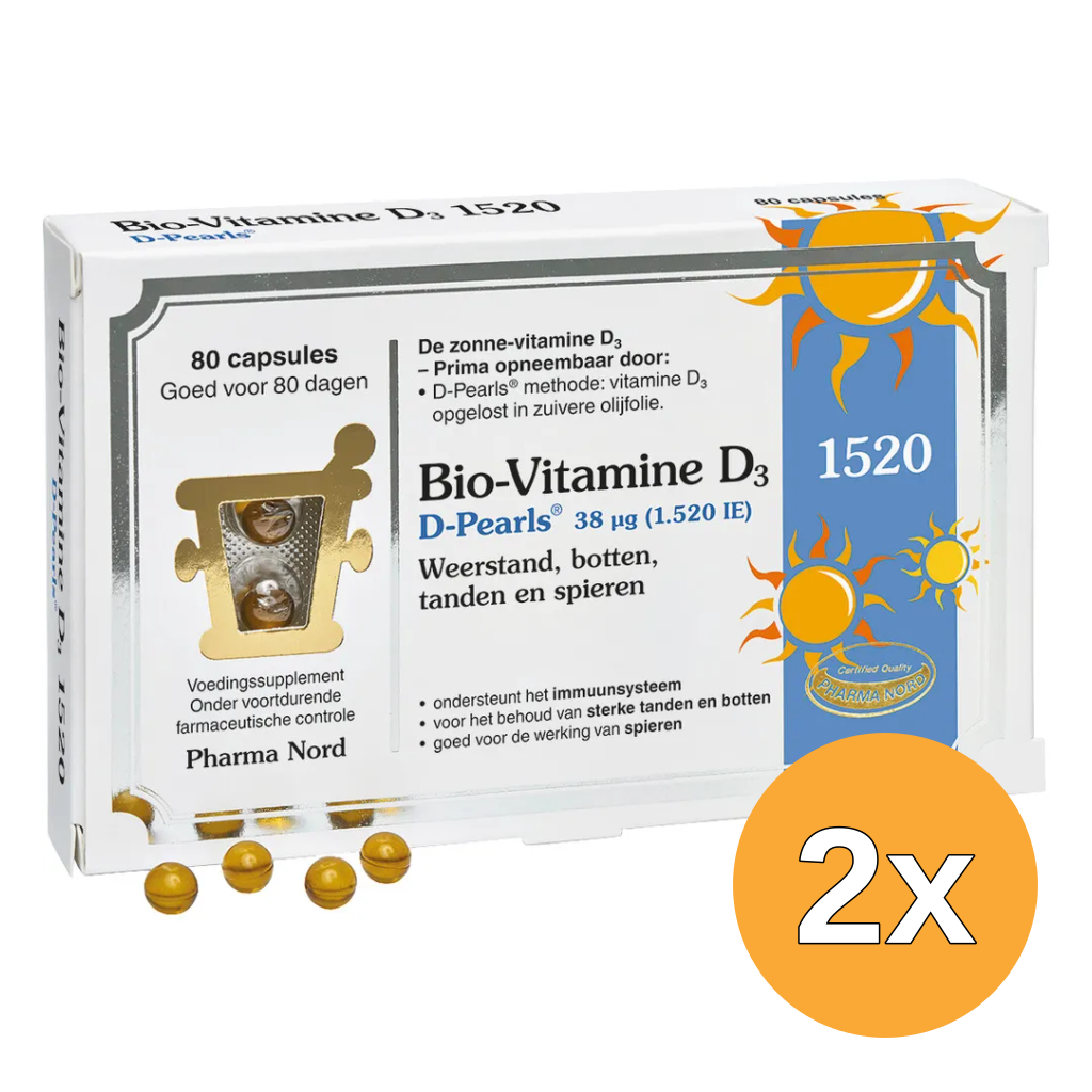 2x Pharma Nord Bio Vitamine D3 38mcg (80 capsules)