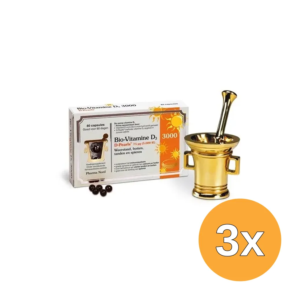 3x Pharma Nord Bio-Vitamine D3 3000IE D Pearls (80 capsules)