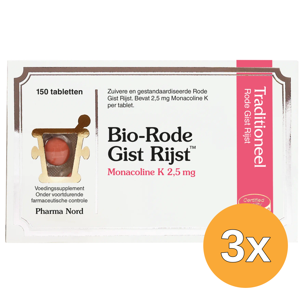 3x Pharma Nord Bio Rode Gist Rijst (150 tabletten)
