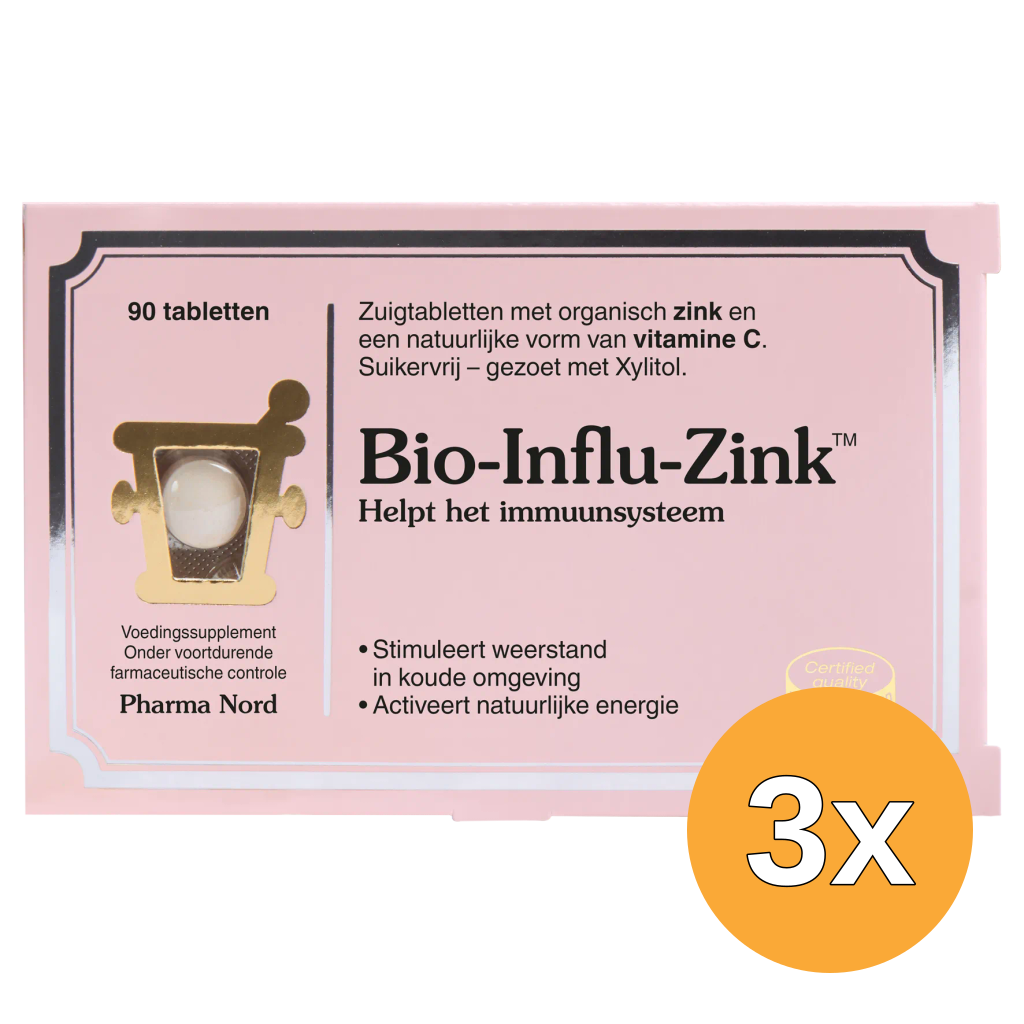 3x Pharma Nord Bio Influ Zink (90 tabletten)
