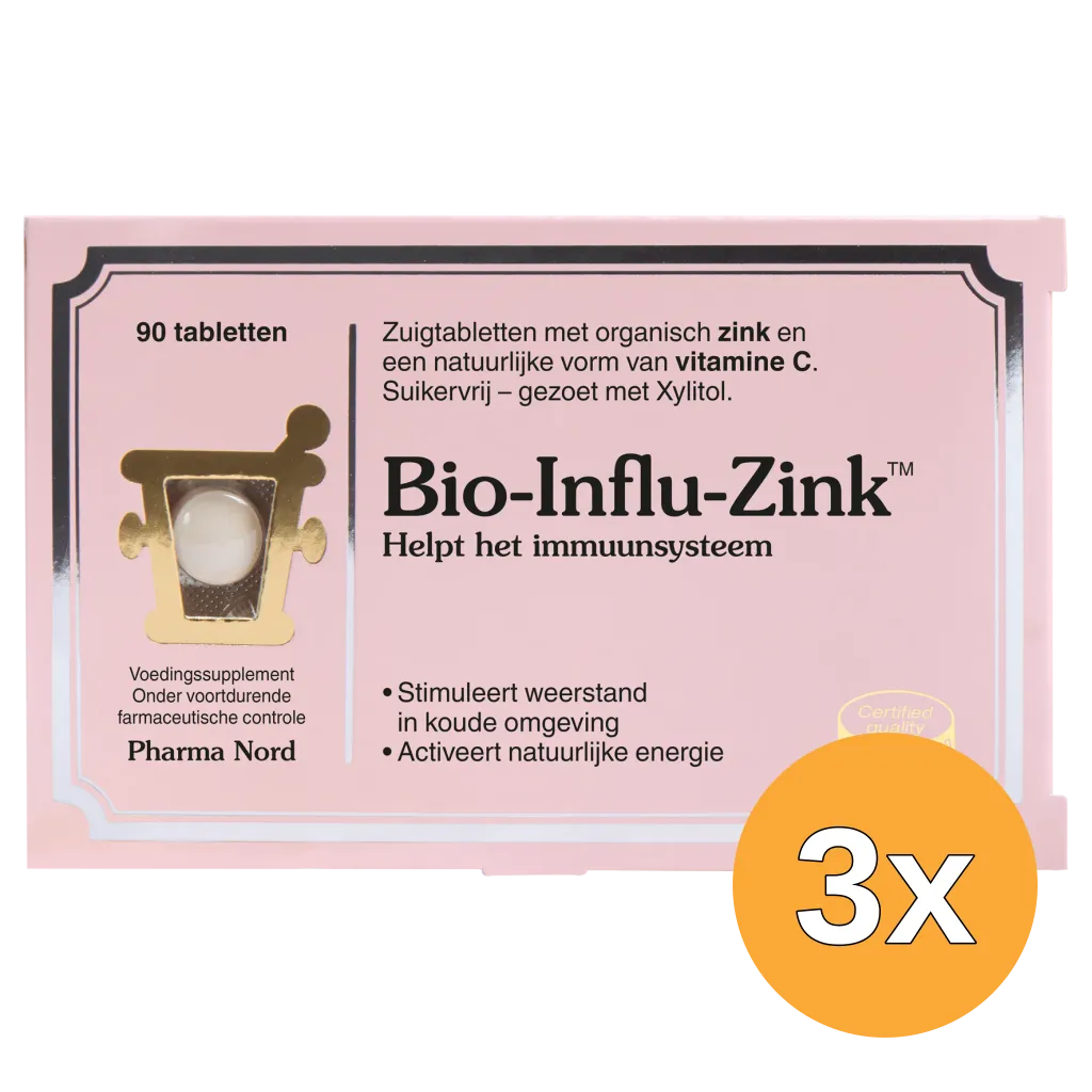 3x Pharma Nord Bio Influ Zink (90 tabletten)