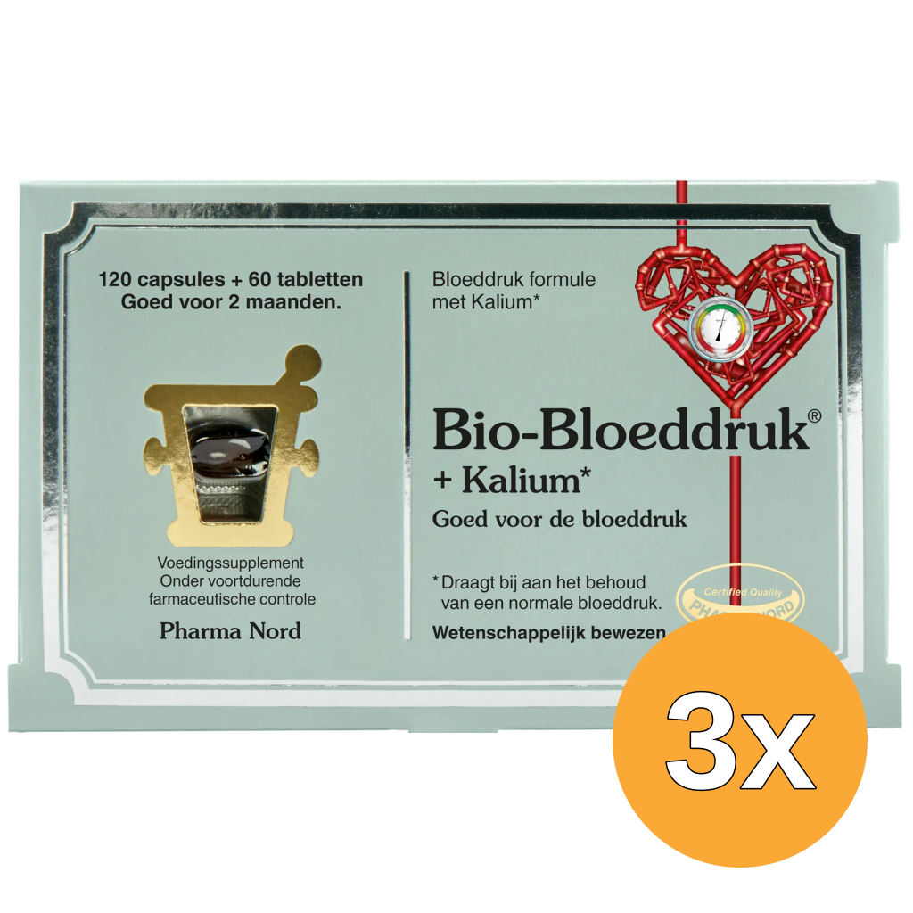 3x Pharma Nord Bio Bloeddruk & Kalium (120 capsules + 60 tabletten) (180 stuks)