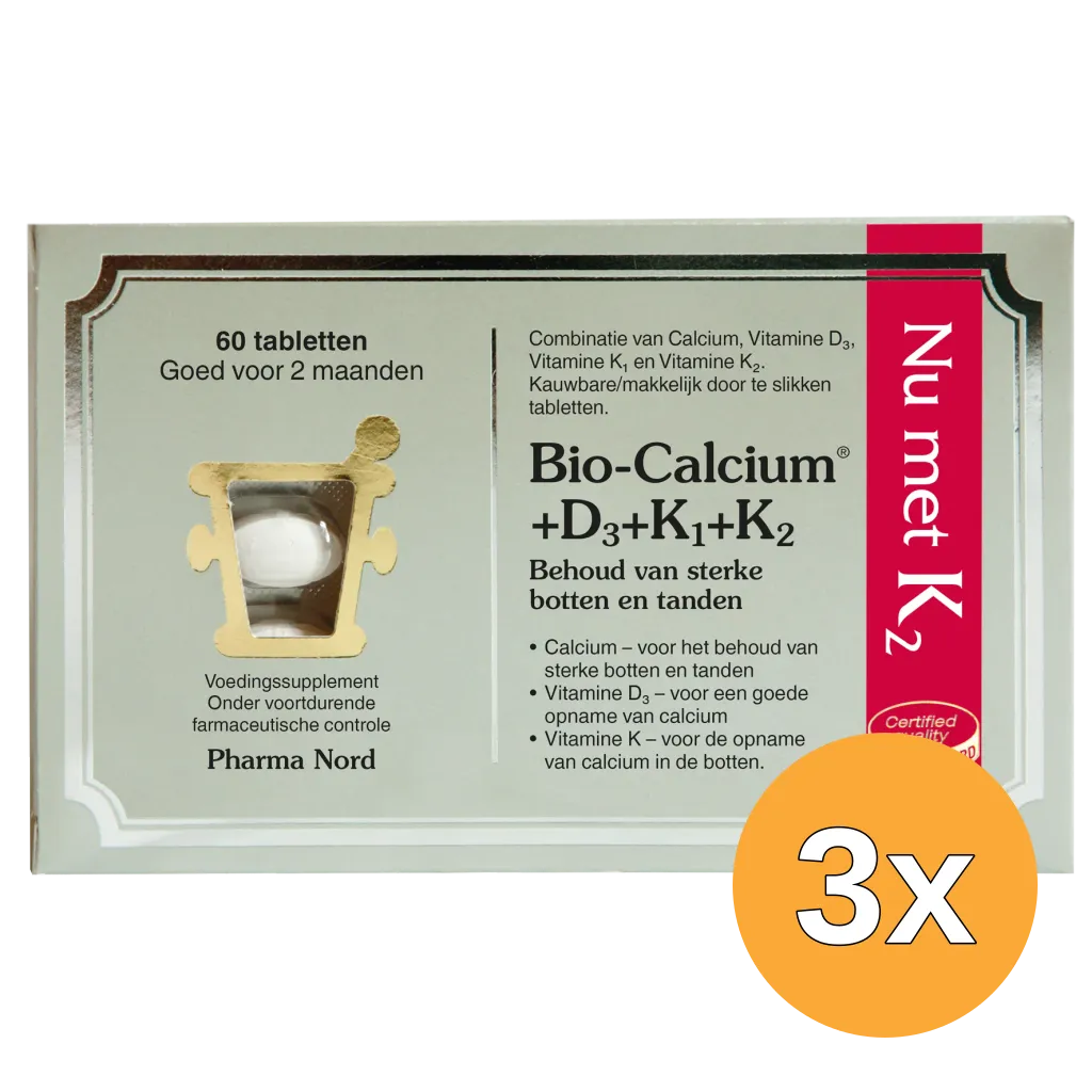 3x Pharma Nord Bio Calcium & D3 & K1 & K2 (60 tabletten)