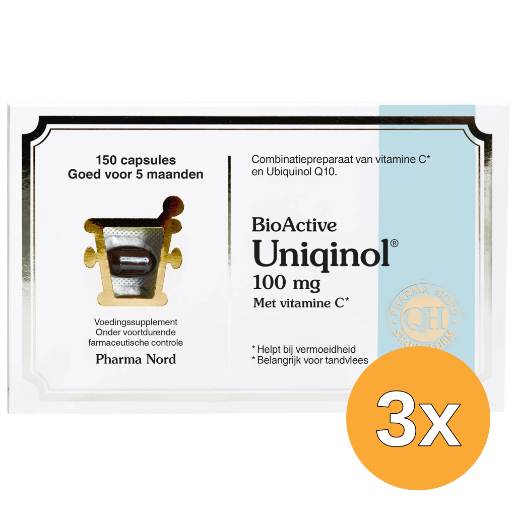 3x Pharma Nord Bio Active Uniquinol Q10 100mg (150 capsules)