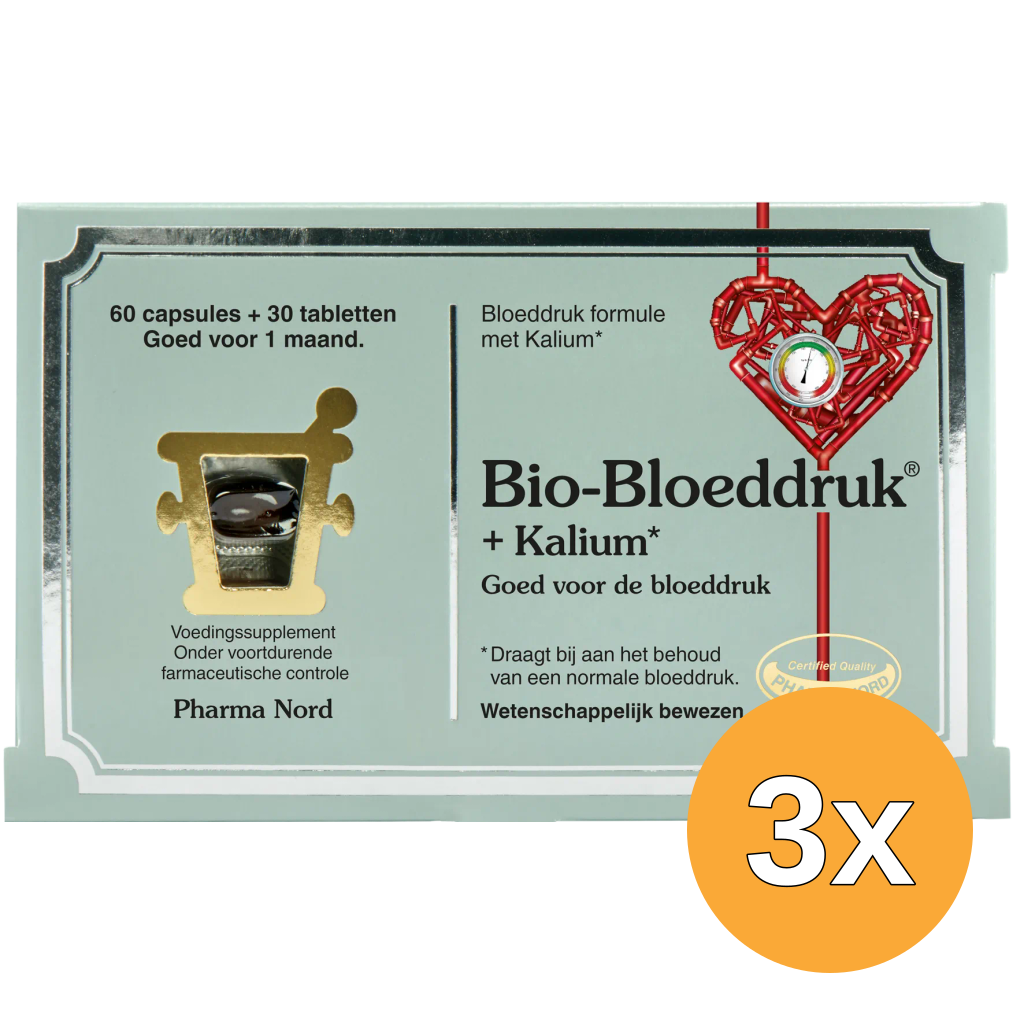 3x Pharma Nord Bio Bloeddruk & Kalium (Tabletten en Capsules) (90 stuks)